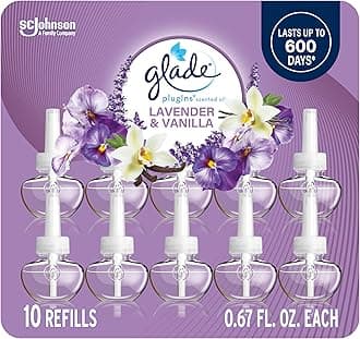 Glade PlugIns Refills Air Freshener, Scented and Essential Oils for Home and Bathroom, Lavender & Vanilla, 6.7 Fl Oz, 10 Count