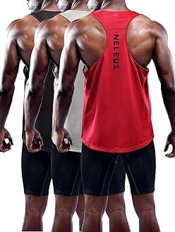 NELEUS Men's 3 Pack Dry Fit Athletic Muscle Tank Workout Gym Shirt