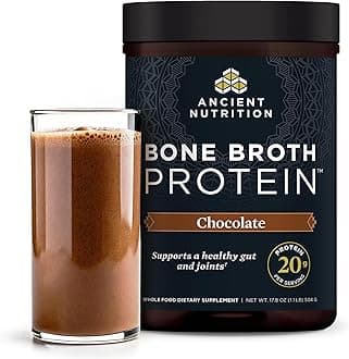 Ancient Nutrition Bone Broth Protein Powder, Chocolate Flavor, 20 Servings Size