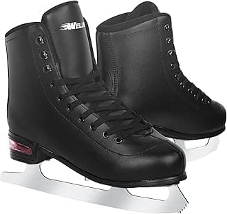 Figure Ice Skates for Women Girls and Boys, Lace-Up Adult Figure Skate Ice Hockey Skates for Outdoor and Skating Rink, Figure Ice Skate Shoes Size 5 6 7 8 9 10 11 and Youth 2Y 3Y
