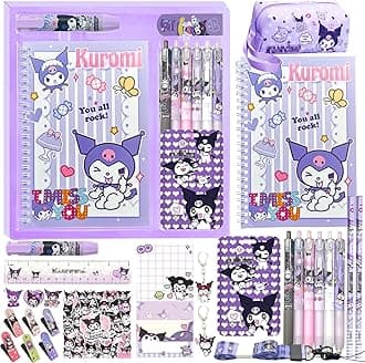 Back to School Stationery Set Kawaii A5 Notebook Case Pens Stickers ID Badge Holder Ruler Rubber Gift
