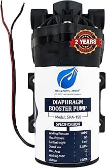 Shapure RO Booster Pump 150 GPD, RO Pump 100 GPD with Elbow and End Connectors | Compatible with All Types of RO Water Purifier, Universal Type Motor, 2 Year Warranty (150 GPD)