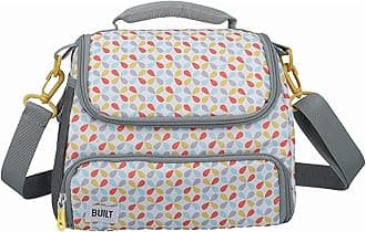 Built Insulated Lunch Bag with 'The Stylist' Design, Polyester, Grey/White, 11.5 x 17 x 24 cm