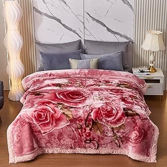 LGYKUMEG Pink Fluffy Blanket 2 Ply Faux Fur Korean Mink Blanket Soft Wrap Blanket 70"×85" Winter Rose Blankets (180×220cm3kg).