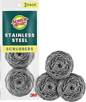 3M Scotch-Brite Stainless Steel Scouring Pad, 3-Pad