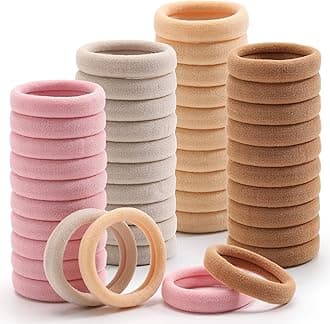 100 Pcs Thick Seamless Hair Ties, Ponytail Holders Hair Accessories No Damage for Thick Hair (Pink Theme Colors)