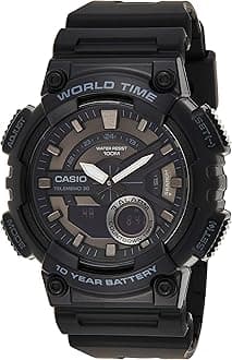 Casio Mens Quartz Watch, Analog-Digital Display and Plastic Strap AEQ-110W-1BVEF