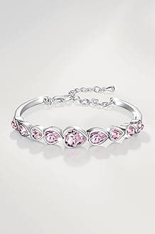 Platinum Plated Austrian Crystal Stylish Bracelet for Women and Girls