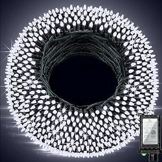 1500 LED 502ft Outdoor Christmas Lights Super Long String Lights 8 Modes Timer Memory, Outsite Waterproof Dark Green Wire Fairy Light Strings for Xmas Tree Wedding Holiday Party Decorations Cool White