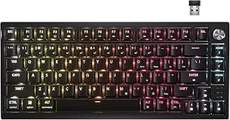 K65 Plus Wireless 75% RGB Hot-Swappable Mechanical Gaming Keyboard - Pre-Lubricated Tactile MLX Fusion Switches - Two Layers Sound Damping - PBT Keycaps - QWERTY NA - Black