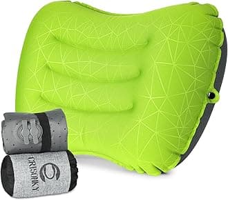 Camping Pillow - Inflatable Pillow - Travel Pillows for Backpacking & Airplane, Lumbar Support 2.0 Dual-Valve Blow Up Pillow, Ultralight Compressible, Comfortable, Ergonomic Pillows
