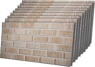 | 3D Wall Panels | Natural Brick Effect Cladding Styrofoam | Ideal for Kitchen, Living Room, Bedroom | Sandstone | 9 Piece | 40 inch x 20 inch | Covers 48 sq ft