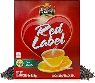 - Red Label | Loose Tea | Premium Quality | Indian Black Tea | Authentic Indian Chai Blend | Suitable for Milk Chai | Refreshing Flavor | 1800 Grams (Pack of 1)