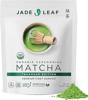 Jade Leaf Matcha Organic Ceremonial Green Tea Powder - Teahouse Edition - Premium First Harvest Ceremonial Grade- Authentic Japanese Origin (1.06 Ounce Pouch)