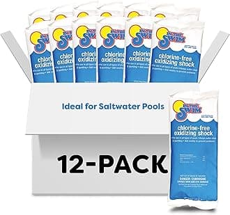 In The Swim Chlorine-Free Pool Shock – Quick Dissolving, Fast-Acting, Shock-Oxidizer for Swimming Pools, Spas, and Salt Chlorinated Pools Compatible - 12 x 1 Pound Bags