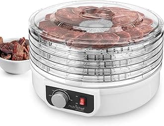 Food Dehydrator Machine | Dehydrate Beef Jerky, Meats, Mushrooms, Fruits & Vegetables | Great For At Home Use | Uses High-Heat Circulation for Even Dehydration | 5 Easy to Clean Trays.
