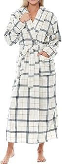 Alexander Del Rossa womens Robe, Long Plush Bathrobe With Hood, Hooded Robes for Women Plus Size Bath Robe Cozy