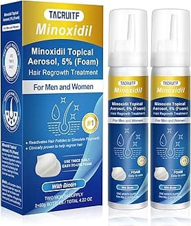 Minoxidil Foam, 5% Topical Minoxidil Foam, Infused with Biotin, Hair Growth Treatment, Minoxidil for Men and Women, Supports Thicker and Fuller Hair & Beard (4.22oz, 2 Month Supply)