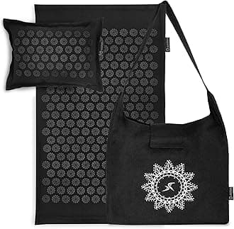 ProsourceFit Ki Acupressure Mat and Pillow Set with 100% Natural Linen for Back/Neck Pain Relief and Muscle Relaxation