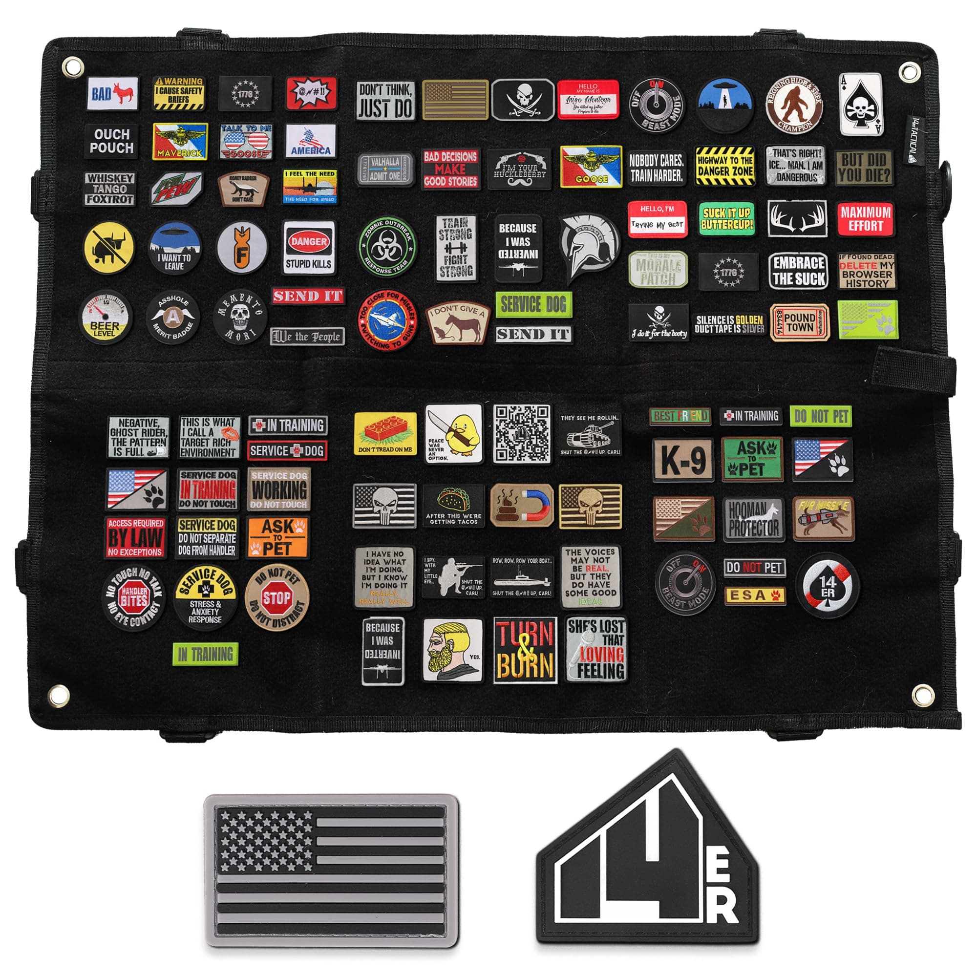 14er Tactical Patch Display Board | Patch Panel Board for Patches Collection Patch Holder | Patch Wall Display Panel, Hook and Loop Morale Patch Collection Board