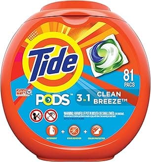 TidePODS Laundry Detergent Soap PODS, High Efficiency (HE), Clean Breeze, 81 countGreenCircle Certified: Certified Energy Savings