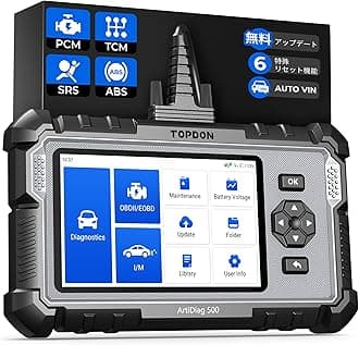 OBD2 Diagnostic Machine TOPDON AD500 Oil/SAS/Throttle/TPMS/BMS/EPB 6 Reset Functions, Engine/ABS/SRS/Transmission 4 System Diagnostics, OBD2 Scan Tool, AutoVIN, Battery Voltage Display Compatible with