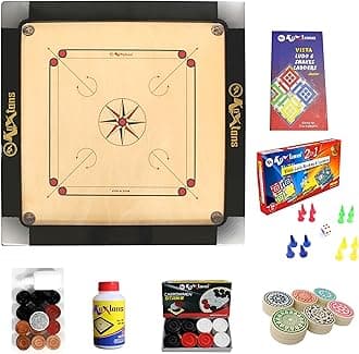 Carrom Board 36 INCH Full Size Cut Pocket with 3" Border & (Super) with STRICKER & Accessories and Vista 11 INCH Ludo Snakes and Ladder