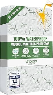 Utopia Bedding Waterproof Mattress Protector, Double Bed Size 135 x 190 x 40 cm, Premium Mattress Cover, OEKO-Tex Certified, Breathable and Machine Washable