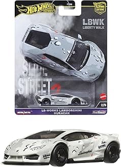 Hot Wheels HKC84 Car Culture Slide Street Liberty Works Lamborghini Huracan Vehicle Toy Mini Car 3 Years Old White