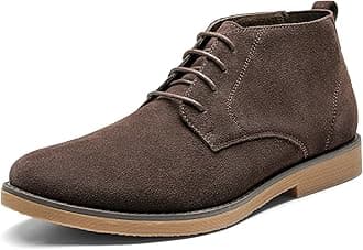 Bruno Marc Men's Chukka Suede Leather Ankle Boots, Lace Up Desert Oxford Busi...