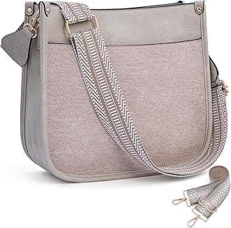 Crossbody Bags for Women Trendy Vegan Leather Hobo Handbags With 2PCS Adjustable Guitar Strap Shoulder Bucket Bags