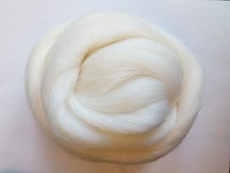 100% Merino Wool Roving Tops – Chunky Giant Yarn for Arm Knitting, Blanket Weaving, Needle & Wet Felting - White, 50 g–4 kg (80 g)