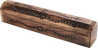 Incense Holder, Incense Stick Holder, Incense Holder for Sticks Used for Room Décor, Cool Room Spiritual Décor, Aromatherapy, Incense Burner with Storage Compartment 12 Inch Antique Natural