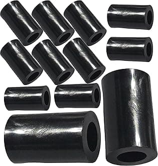 12 pcs. x M3 x 25mm Black Nylon Spacers and Standoff Washers for M3, M4, M5, M6, M8 Screws, Lengths 3mm to 30mm