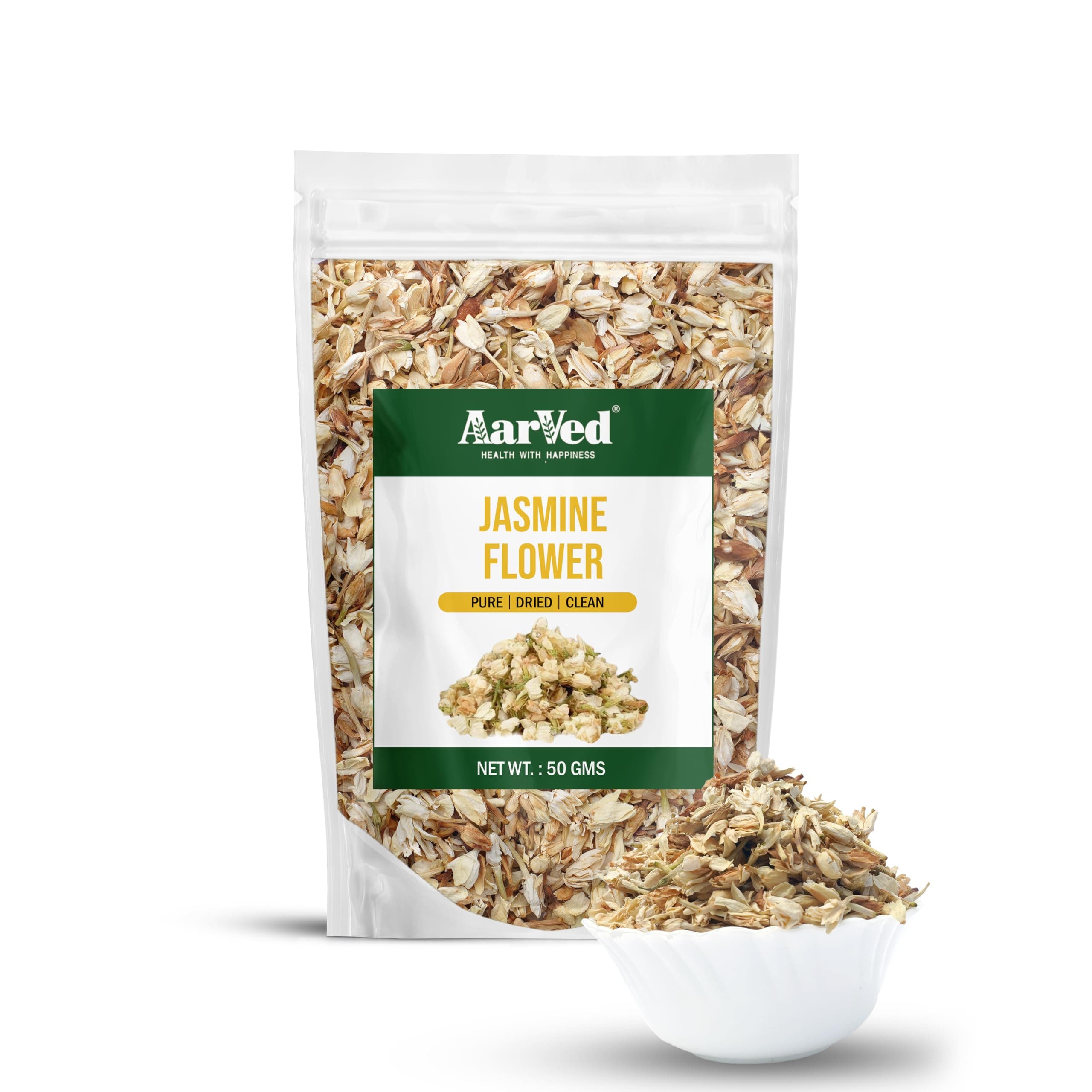 - Dried Jasmine Flower (50g, Pack of 1) Edible Aromatic Jasmine Petals for Stress Relief Tea, Herbal Infusion, Baking, Cooking, Dessert Decoration,DIY Skincare | Caffeine & Preservative Free