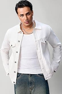 Urbano Fashion Men's Regular Fit Washed Full Sleeve Denim Jacket