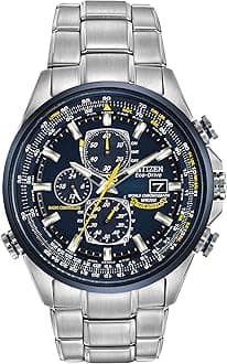 プロマスター Citizen Mens Solar Powered Watch, Analog Display and Stainless Steel Strap AT8020-54L