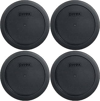 7201-PC Round 4 Cup Storage Lid for Glass Bowls (4, Black)