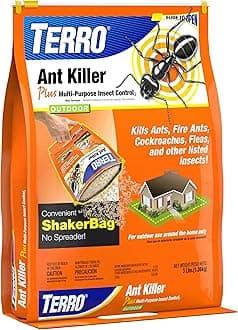 TERRO Ant Killer Plus Multi-Purpose Insect Control for Outdoors - Kills Fire Ants, Fleas, Cockroaches, and Other Crawling Insects - 3lb Shaker Bag - T901-6