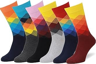 Easton Marlowe Mens Dress Socks - Fun Colorful Socks for Men - Cotton Patterned Fashion Mens Socks 6 Pack