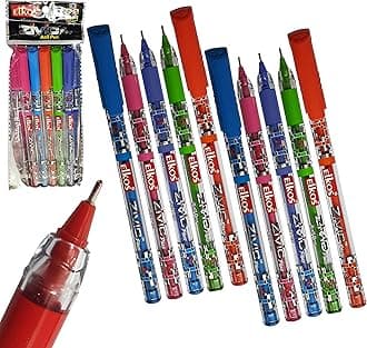 BLUE Ballpoint Pens, 0.7mm Fine Point, Pack of 10, Zivic Plus Ball Pens, Smooth Writing, Perfect School Office Home Pens, ZOFAX Black Ball Pen