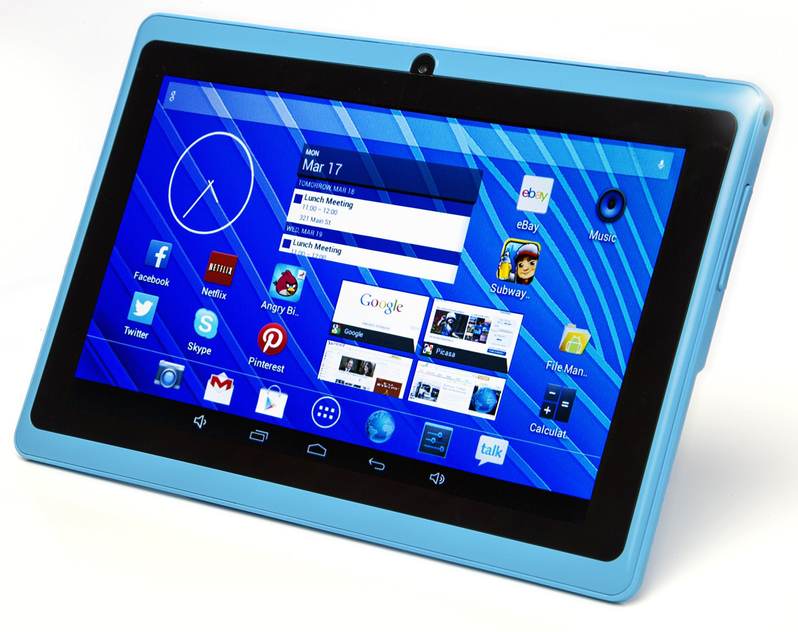 DeerBrook 7" Android 4.4 KitKat Tablet PC, Dual Core 1.5GHz A23 Processor, 512MB / 4GB, Dual Camera, Bluetooth, G-Sensor (Sky Blue)