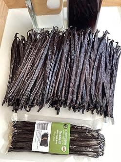 2oz Vanilla Beans Grade B Tahitiensis for extract, Cooking and Baking by FITNCLEAN VANILLA| Fresh 5"-7" NON-GMO Natural Raw Whole Pods