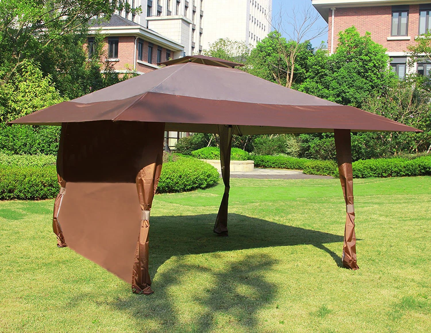 Cloud Mountain 1 PC Wall Side Gazebo Canopy Wind and Sun Shade Privacy Panel Curtain Replacement,Brown