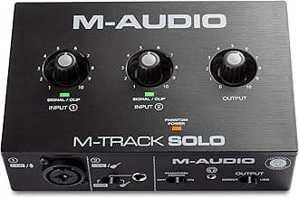 M-Audio USB Audio Interface with Music Production Software, Mac Win Playback, Live Streaming, Home Recording, Combo Jack, M-Track Solo