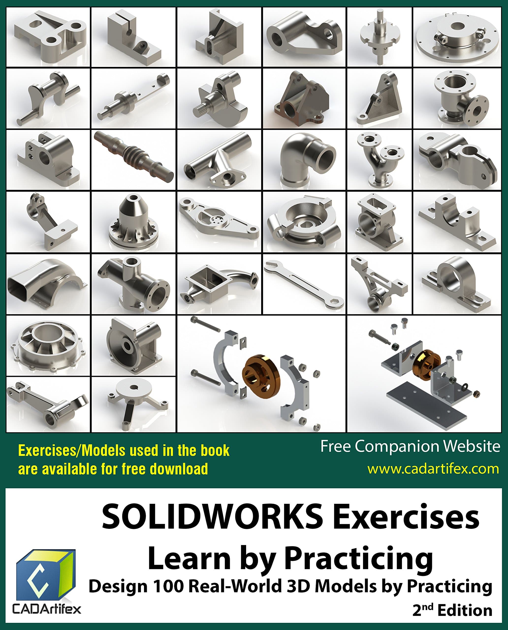 SOLIDWORKS Exercises - Learn by Practicing: Learn to Design 3D Models by Practicing with these 100 Real-World Mechanical Exercises! (2 Edition)