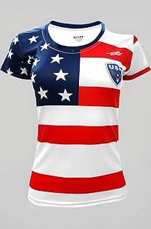 Women Fan USA Jersey Short Sleeve Athletic Fit