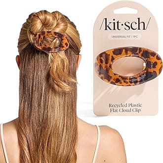 Medium Flat Claw Clips for Women - Stylish Flat Hair Clips for Women, Strong Hold for Thick & Fine Hair | Non-Slip for Secure, Comfortable All-Day Wear - Tortoise Design