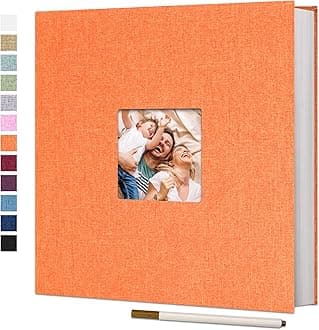 Vienrose Large Photo Album Self Adhesive for 4x6 8x10 Pictures Scrapbook Album DIY 40 Blank Pages with A Metallic Pen