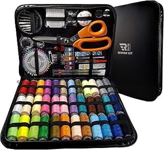 Elite Range Professional Sewing Kit - Portable Sewing Accessories Bag - Includes Full Size Tailor Scissors